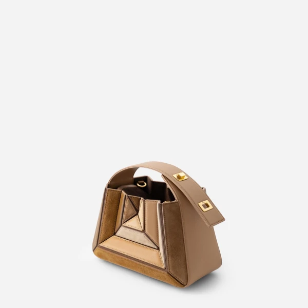 Mlouye Sera Mia Bag in Suede Milky | Totes & Top-Handle Bags | Luxury Shoes 