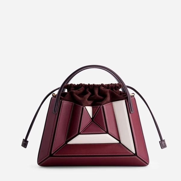 Mlouye Sera Tote in Bordeaux and Off White | Totes & Top-Handle Bags | Luxury Shoes 