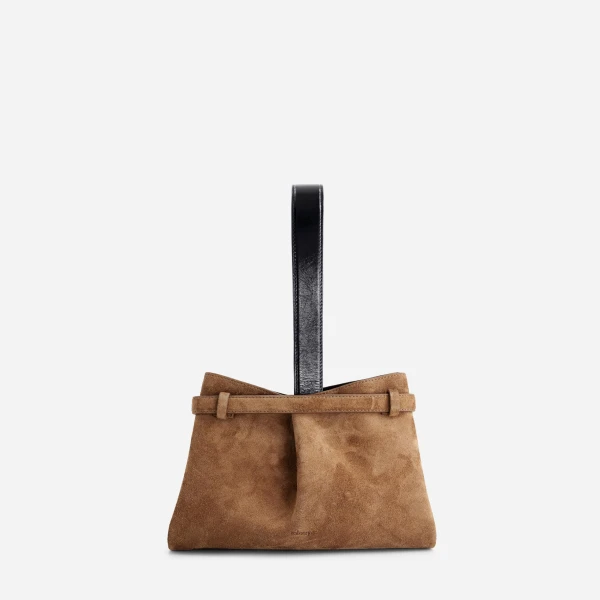 Mlouye Span Clutch in Suede Caramel | Clutch Bags | Luxury Shoes 