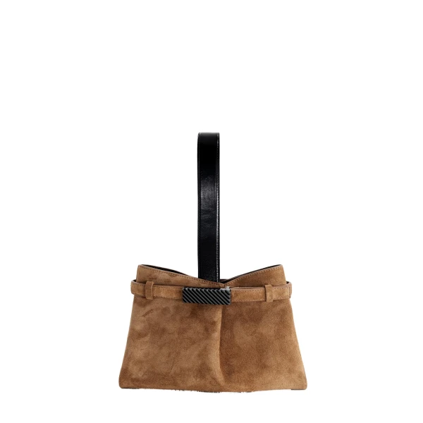 Span Clutch in Suede Caramel