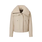 Moose Knuckles Aurora Down Trucker Jacket in Alabaster | Luxury Shoes 