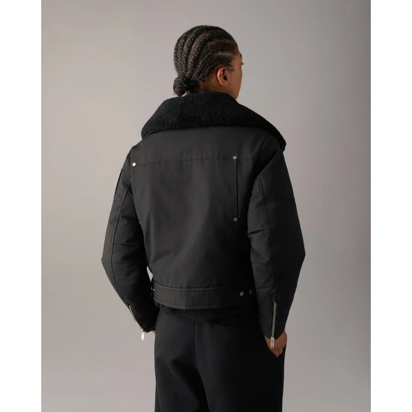 Moose Knuckles Aurora Down Trucker Jacket in Black | Jackets | Luxury Shoes 