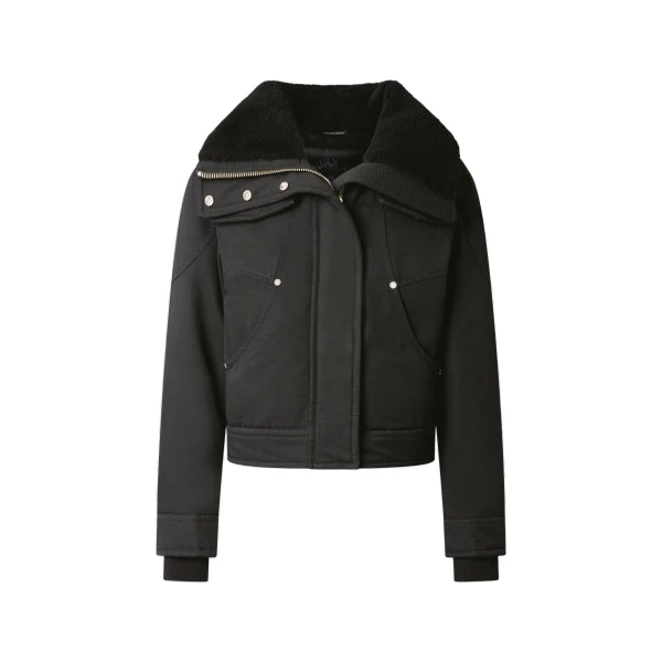 Moose Knuckles Aurora Down Trucker Jacket in Black | Luxury Shoes 