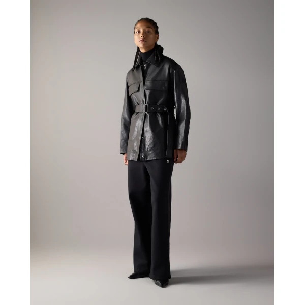 Moose Knuckles BLVD Leather Field Jacket in Black | Leather Jackets | Luxury Shoes 
