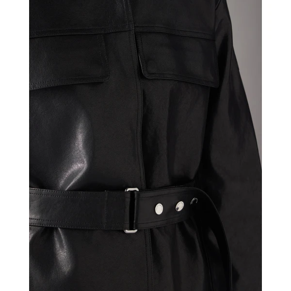 Moose Knuckles BLVD Leather Field Jacket in Black | Leather Jackets | Luxury Shoes 