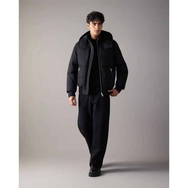 Moose Knuckles Banff Down Bomber in Black | Men Jackets | Luxury Shoes 