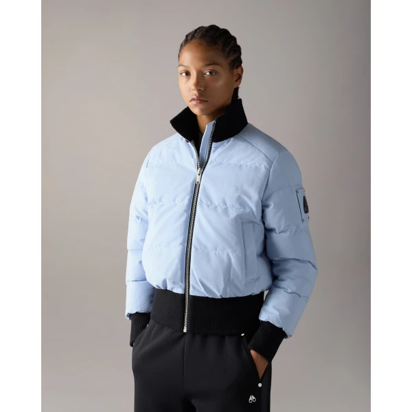Moose Knuckles Banff Down Bomber in Blue Ice | Jackets | Luxury Shoes 