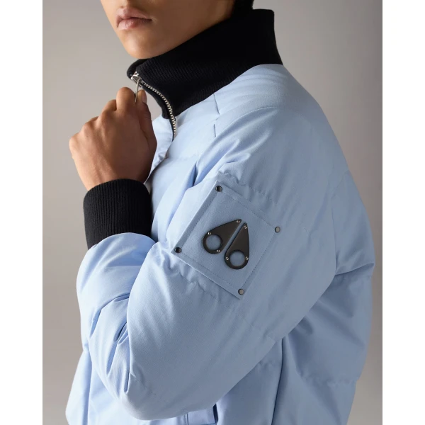 Moose Knuckles Banff Down Bomber in Blue Ice | Jackets | Luxury Shoes 