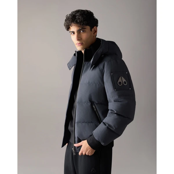 Moose Knuckles Banff Down Bomber in Cement | Men Jackets | Luxury Shoes 