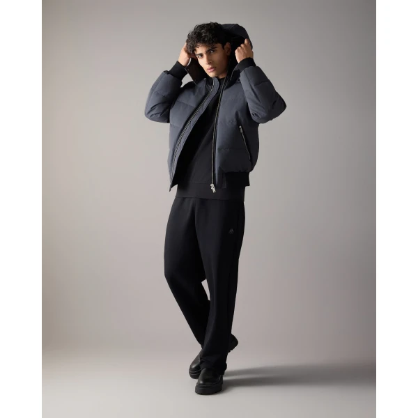 Moose Knuckles Banff Down Bomber in Cement | Men Jackets | Luxury Shoes 