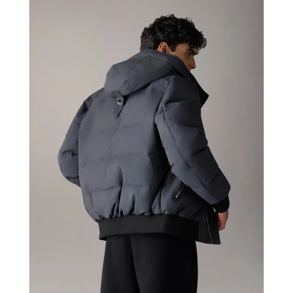 Moose Knuckles Banff Down Bomber in Cement | Men Jackets | Luxury Shoes 