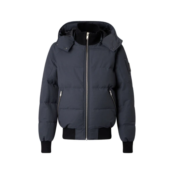 Moose Knuckles Banff Down Bomber in Cement | Luxury Shoes 