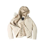 Moose Knuckles Brixton Down Trucker Jacket in Alabaster | Luxury Shoes 
