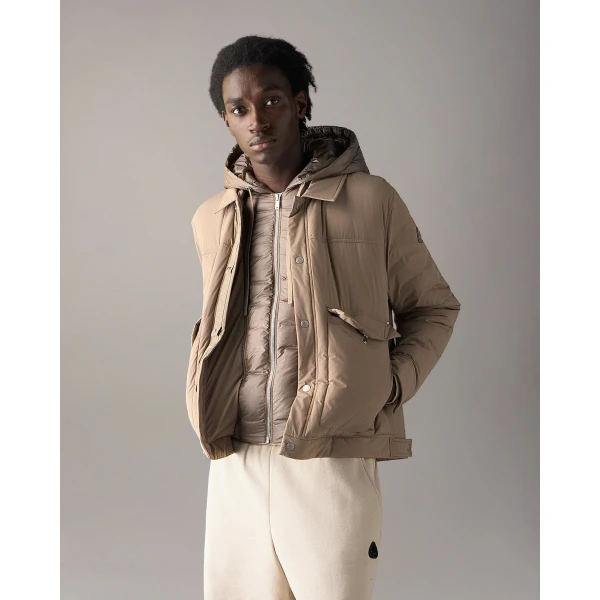 Moose Knuckles Brixton Down Trucker Jacket in Ashen | Men Jackets | Luxury Shoes 