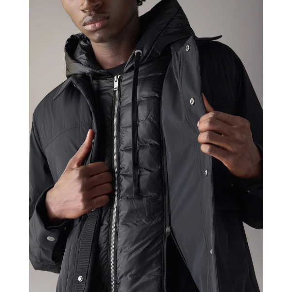 Moose Knuckles Brixton Down Trucker Jacket in Black | Men Jackets | Luxury Shoes 