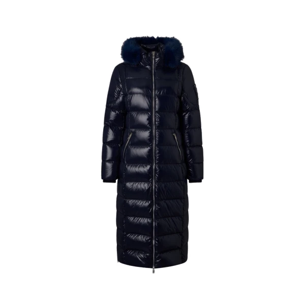 Moose Knuckles Celestia Long Down Parka in Navy | Luxury Shoes 
