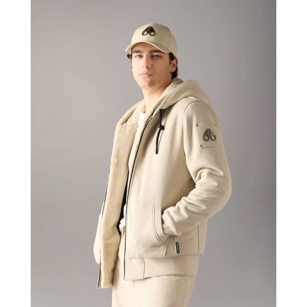 Moose Knuckles Classic Bunny Hoodie in Alabaster | Sweatshirts | Luxury Shoes 