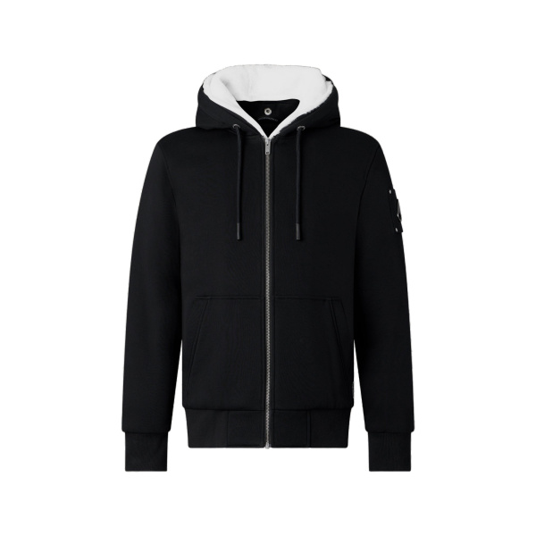 Moose Knuckles Classic Bunny Hoodie in Black and White | Luxury Shoes 