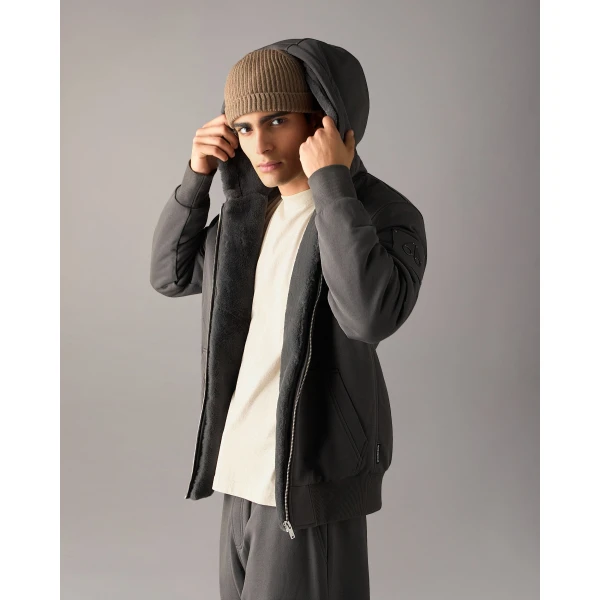 Moose Knuckles Classic Bunny Hoodie in Cement | Sweatshirts | Luxury Shoes 