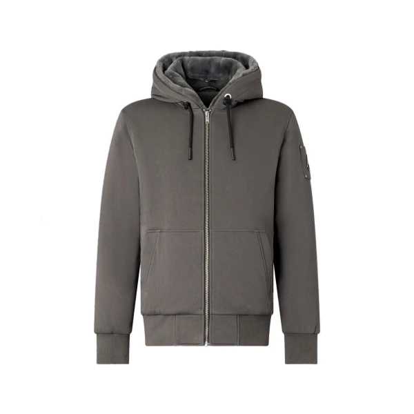 Moose Knuckles Classic Bunny Hoodie in Cement | Luxury Shoes 