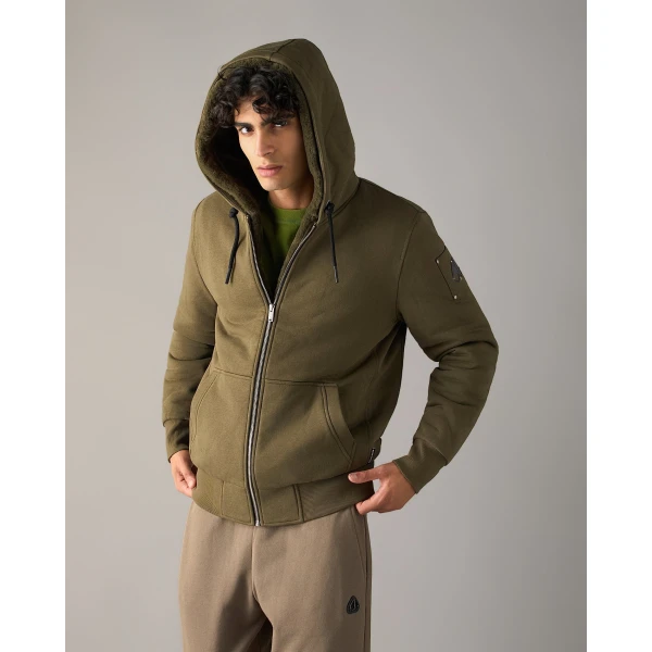 Moose Knuckles Classic Bunny Hoodie in Combat | Sweatshirts | Luxury Shoes 