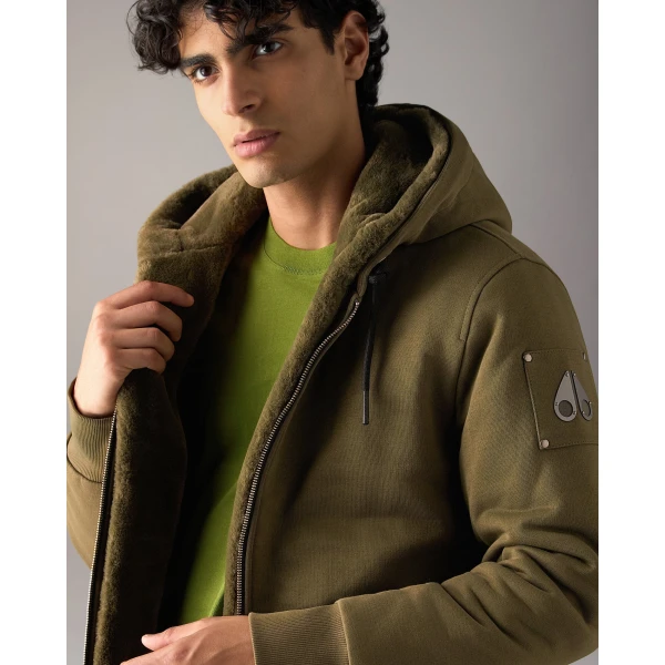 Moose Knuckles Classic Bunny Hoodie in Combat | Sweatshirts | Luxury Shoes 