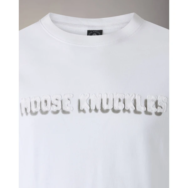 Moose Knuckles Connor Logo T-Shirt in Milky Way | T-shirts & vests | Luxury Shoes 