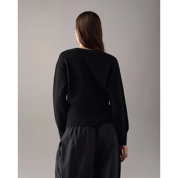 Moose Knuckles Corner Crewneck Knit Sweatshirt in Black | Sweaters | Luxury Shoes 