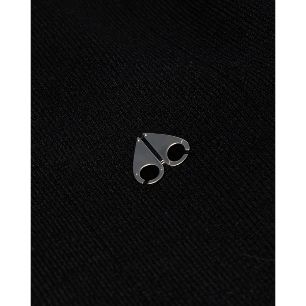 Moose Knuckles Corner Crewneck Knit Sweatshirt in Black | Sweaters | Luxury Shoes 