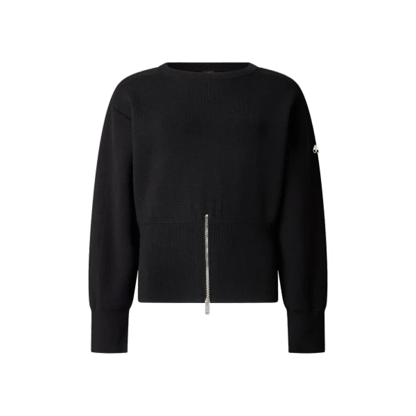 Corner Crewneck Knit Sweatshirt in Black