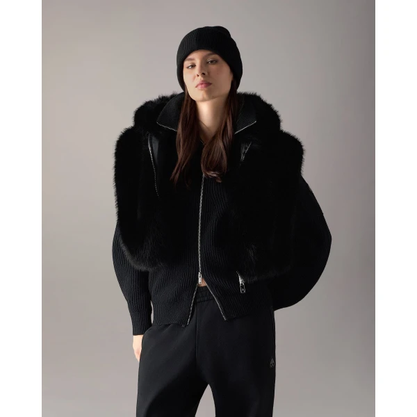 Moose Knuckles Cosmo Faux Fur Vest in Black | Vests | Luxury Shoes 