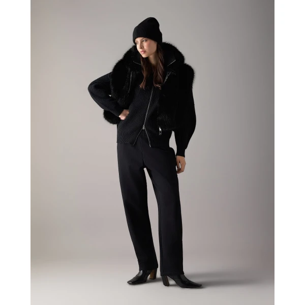 Moose Knuckles Cosmo Faux Fur Vest in Black | Vests | Luxury Shoes 