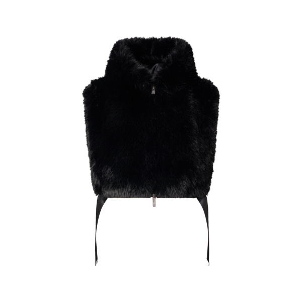 Moose Knuckles Cosmo Faux Fur Vest in Black | Luxury Shoes 