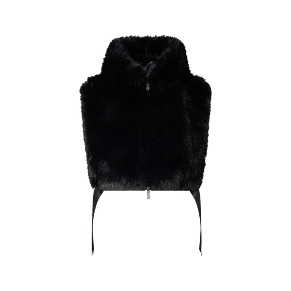 Moose Knuckles Cosmo Faux Fur Vest in Black | Luxury Shoes 