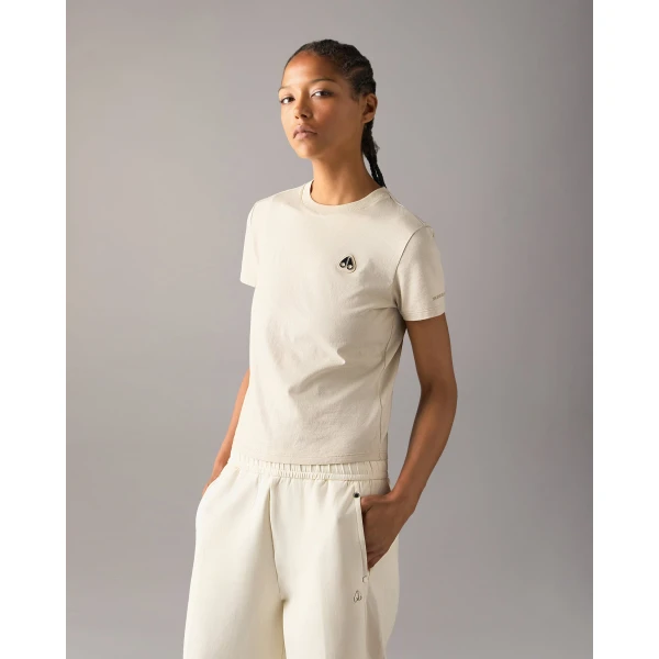 Moose Knuckles Crescent T-Shirt in Alabaster | T-shirts | Luxury Shoes 