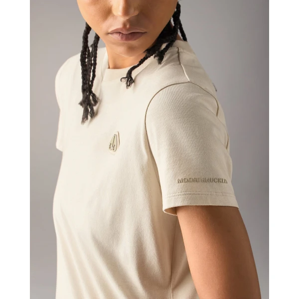 Moose Knuckles Crescent T-Shirt in Alabaster | T-shirts | Luxury Shoes 
