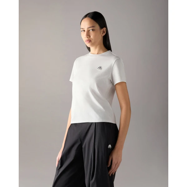 Moose Knuckles Crescent T-Shirt in Milky Way | T-shirts | Luxury Shoes 