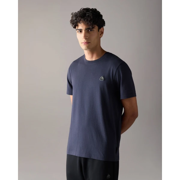 Moose Knuckles Crescent T-Shirt in Navy | T-shirts & vests | Luxury Shoes 