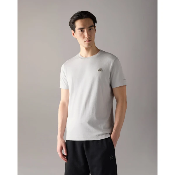 Moose Knuckles Crescent T-Shirt in Stone | T-shirts & vests | Luxury Shoes 