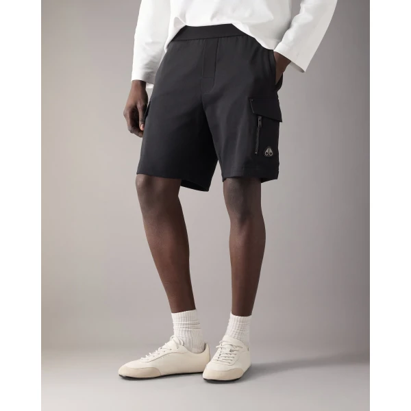 Moose Knuckles Dalon Cargo Shorts in Black | Shorts | Luxury Shoes 