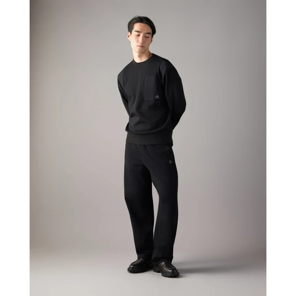 Moose Knuckles Dalon Crewneck Sweatshirt in Black | Sweatshirts | Luxury Shoes 
