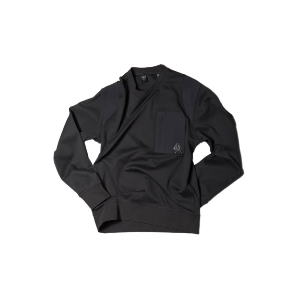 Moose Knuckles Dalon Crewneck Sweatshirt in Black | Luxury Shoes 