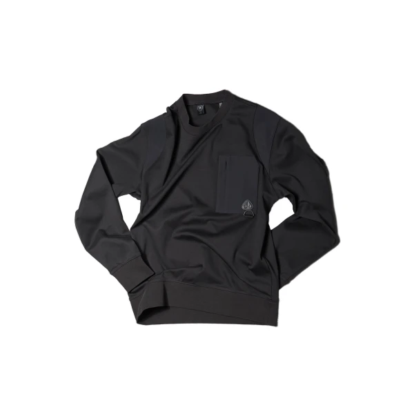 Moose Knuckles Dalon Crewneck Sweatshirt in Black | Luxury Shoes 