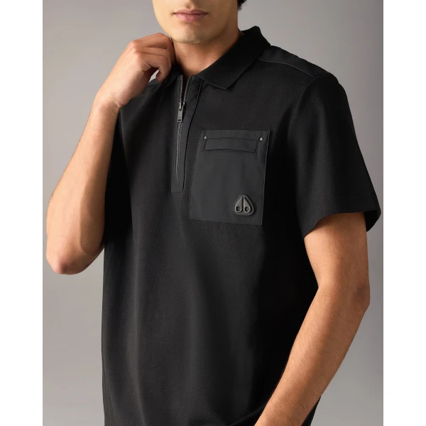Moose Knuckles Dalon Polo in Black | T-shirts & vests | Luxury Shoes 