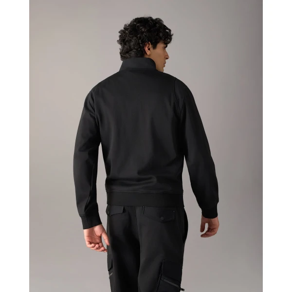 Moose Knuckles Dalon Quarter-Zip Sweatshirt in Black | Sweatshirts | Luxury Shoes 