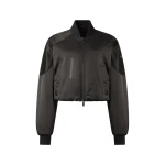 Moose Knuckles Drift Satin Bomber Jacket in Black | Luxury Shoes 