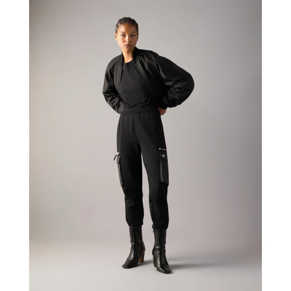 Moose Knuckles Drift Satin Bomber Jacket in Black | Jackets | Luxury Shoes 