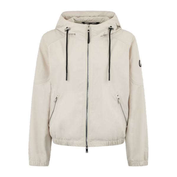 Moose Knuckles Elevate Hooded Jacket in Alabaster | Luxury Shoes 