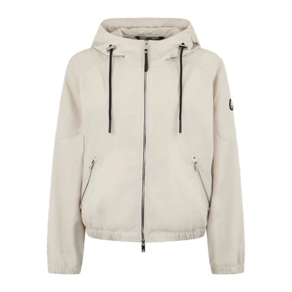 Moose Knuckles Elevate Hooded Jacket in Alabaster | Luxury Shoes 