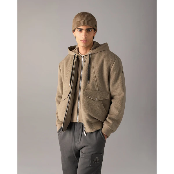 Moose Knuckles Elington Bomber in Ashen | Men Jackets | Luxury Shoes 
